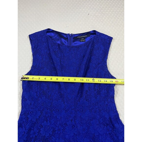 French Connection Lace Mini Dress Skater Fit And Flare | Royal Blue | Size 6 M - Picture 11 of 11